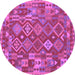 Round Oriental Purple Traditional Rug, con1673pur