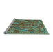 Sideview of Machine Washable Oriental Light Blue Traditional Rug, wshcon1673lblu