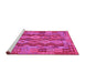 Sideview of Machine Washable Oriental Pink Traditional Rug, wshcon1674pnk