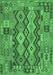 Machine Washable Oriental Emerald Green Traditional Area Rugs, wshcon1674emgrn