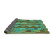 Sideview of Oriental Turquoise Traditional Rug, con1674turq