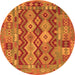 Square Oriental Orange Traditional Rug, con1674org