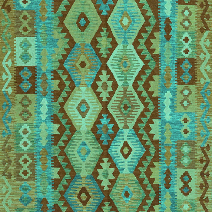 Machine Washable Oriental Turquoise Traditional Area Rugs, wshcon1674turq