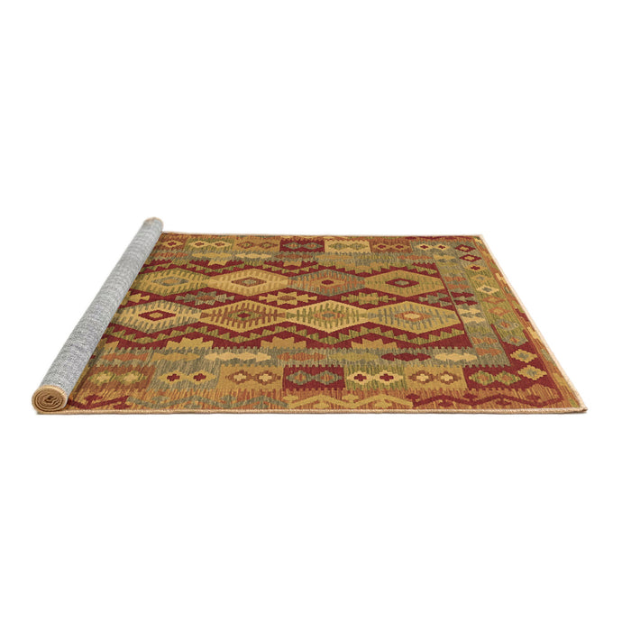 Sideview of Machine Washable Oriental Brown Traditional Rug, wshcon1674brn