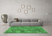 Machine Washable Oriental Emerald Green Traditional Area Rugs in a Living Room,, wshcon1674emgrn