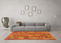 Machine Washable Oriental Orange Traditional Rug, wshcon1674org