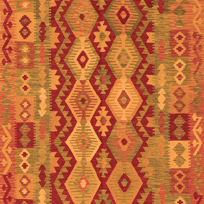 Serging Thickness of Machine Washable Oriental Orange Traditional Area Rugs, wshcon1674org
