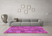 Machine Washable Oriental Purple Traditional Area Rugs in a Living Room, wshcon1674pur