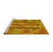 Sideview of Machine Washable Oriental Yellow Traditional Rug, wshcon1674yw