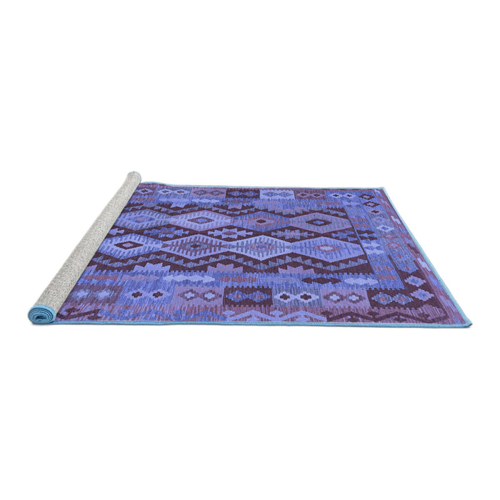 Sideview of Machine Washable Oriental Blue Traditional Rug, wshcon1674blu
