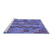 Sideview of Machine Washable Oriental Blue Traditional Rug, wshcon1674blu