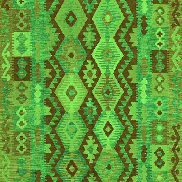 Serging Thickness of Machine Washable Oriental Green Traditional Area Rugs, wshcon1674grn