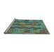 Sideview of Machine Washable Oriental Light Blue Traditional Rug, wshcon1674lblu