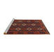 Serging Thickness of Machine Washable Contemporary Chestnut Brown Rug, wshcon1675