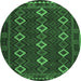 Round Oriental Emerald Green Traditional Rug, con1675emgrn