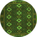 Square Oriental Green Traditional Rug, con1675grn