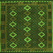 Round Machine Washable Oriental Green Traditional Area Rugs, wshcon1675grn