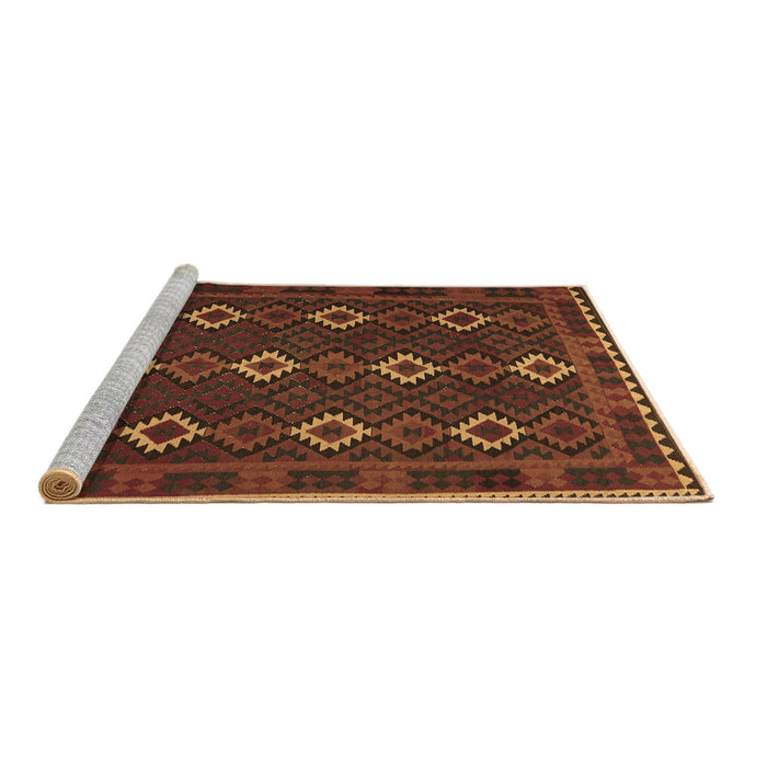 Sideview of Machine Washable Oriental Brown Traditional Rug, wshcon1675brn