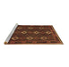 Sideview of Machine Washable Oriental Brown Traditional Rug, wshcon1675brn