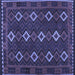 Square Machine Washable Oriental Blue Traditional Rug, wshcon1675blu