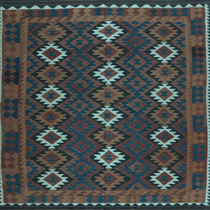 Square Machine Washable Oriental Light Blue Traditional Rug, wshcon1675lblu