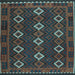 Square Machine Washable Oriental Light Blue Traditional Rug, wshcon1675lblu