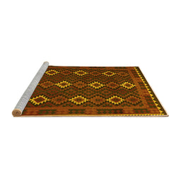 Sideview of Machine Washable Oriental Yellow Traditional Rug, wshcon1675yw