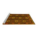 Sideview of Machine Washable Oriental Yellow Traditional Rug, wshcon1675yw