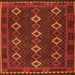 Serging Thickness of Oriental Orange Traditional Rug, con1675org