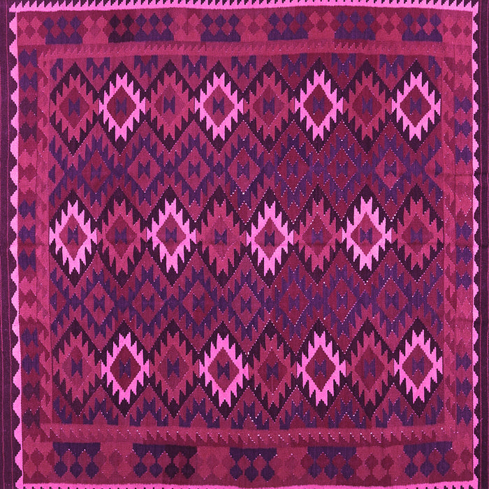 Square Machine Washable Oriental Pink Traditional Rug, wshcon1675pnk