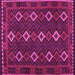 Square Machine Washable Oriental Pink Traditional Rug, wshcon1675pnk