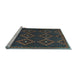 Sideview of Machine Washable Oriental Light Blue Traditional Rug, wshcon1676lblu