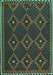 Machine Washable Oriental Turquoise Traditional Area Rugs, wshcon1676turq