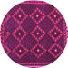 Round Oriental Pink Traditional Rug, con1676pnk