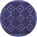 Round Machine Washable Oriental Blue Traditional Rug, wshcon1676blu