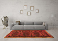 Machine Washable Oriental Orange Traditional Rug, wshcon1676org