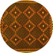 Round Oriental Yellow Traditional Rug, con1676yw