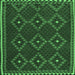 Square Machine Washable Oriental Emerald Green Traditional Area Rugs, wshcon1676emgrn