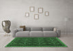 Machine Washable Oriental Emerald Green Traditional Area Rugs in a Living Room,, wshcon1676emgrn