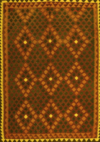 Oriental Yellow Traditional Rug, con1676yw