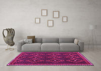 Machine Washable Oriental Pink Traditional Rug, wshcon1676pnk