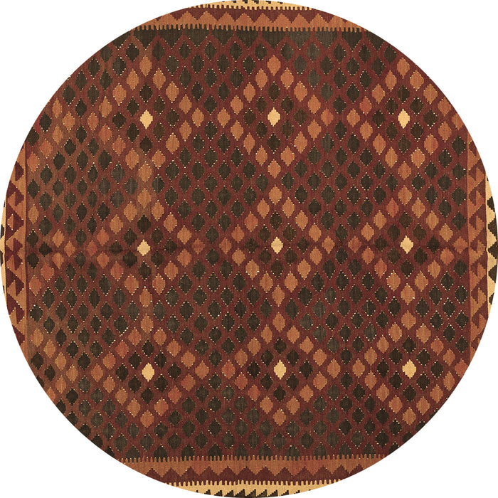 Round Oriental Brown Traditional Rug, con1676brn