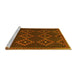 Sideview of Machine Washable Oriental Yellow Traditional Rug, wshcon1676yw