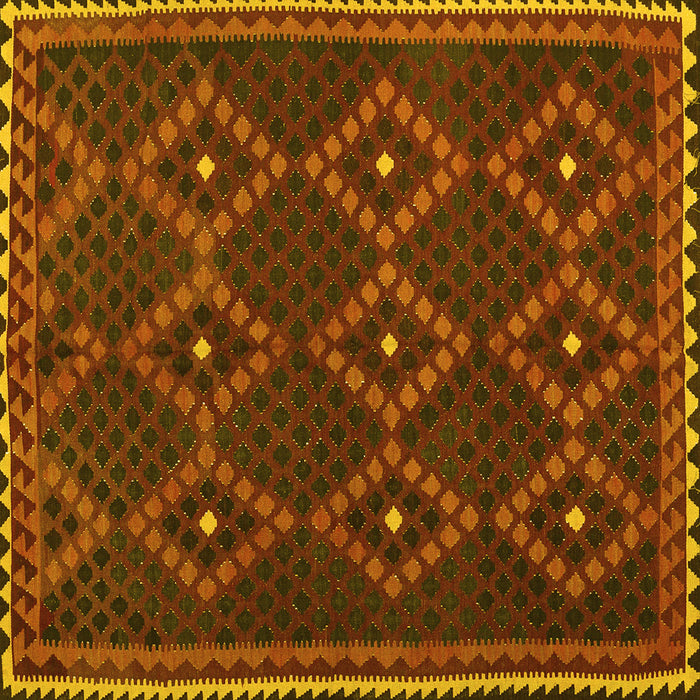 Square Oriental Yellow Traditional Rug, con1676yw