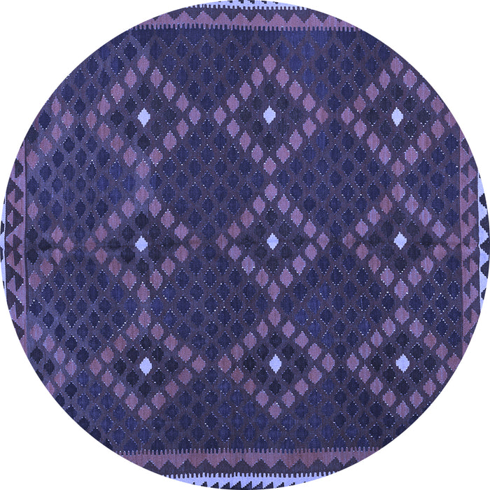 Round Oriental Blue Traditional Rug, con1676blu