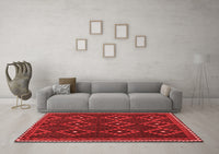 Machine Washable Oriental Red Traditional Rug, wshcon1676red