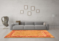 Machine Washable Southwestern Orange Country Rug, wshcon1677org