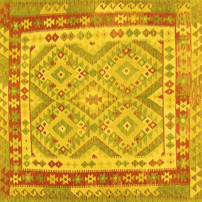 Square Southwestern Yellow Country Rug, con1677yw