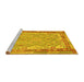 Sideview of Machine Washable Southwestern Yellow Country Rug, wshcon1677yw