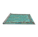 Sideview of Machine Washable Southwestern Light Blue Country Rug, wshcon1677lblu